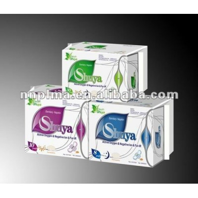 Magnetic cotton surface anion ladies sanitary Napkin SHUYA brand